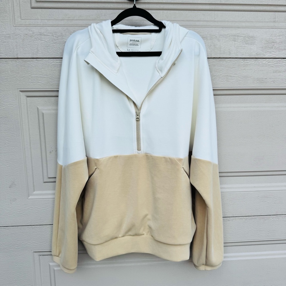 Prana Cream and Tan Women's Hoodie